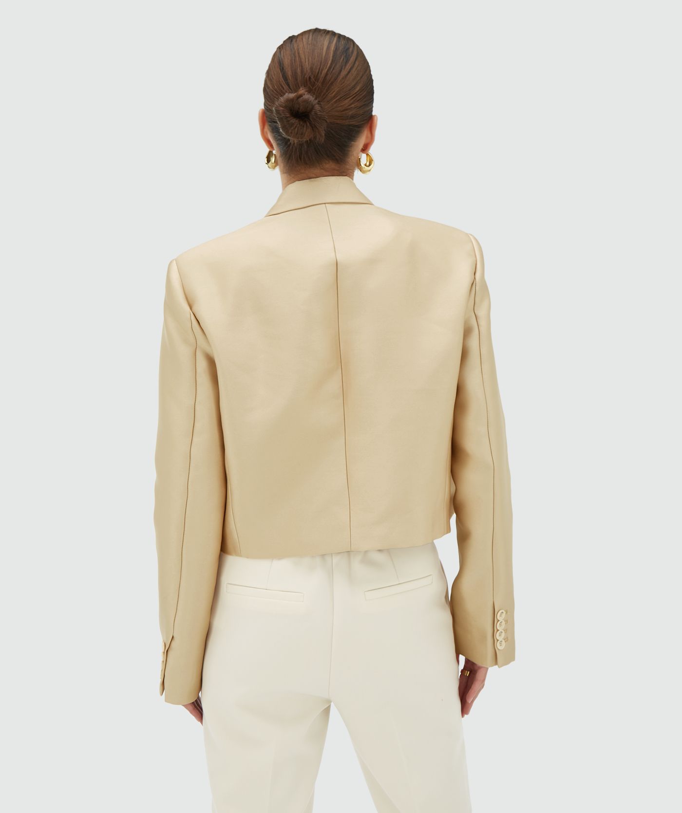 Blazer court en maille SILKE - champagne
