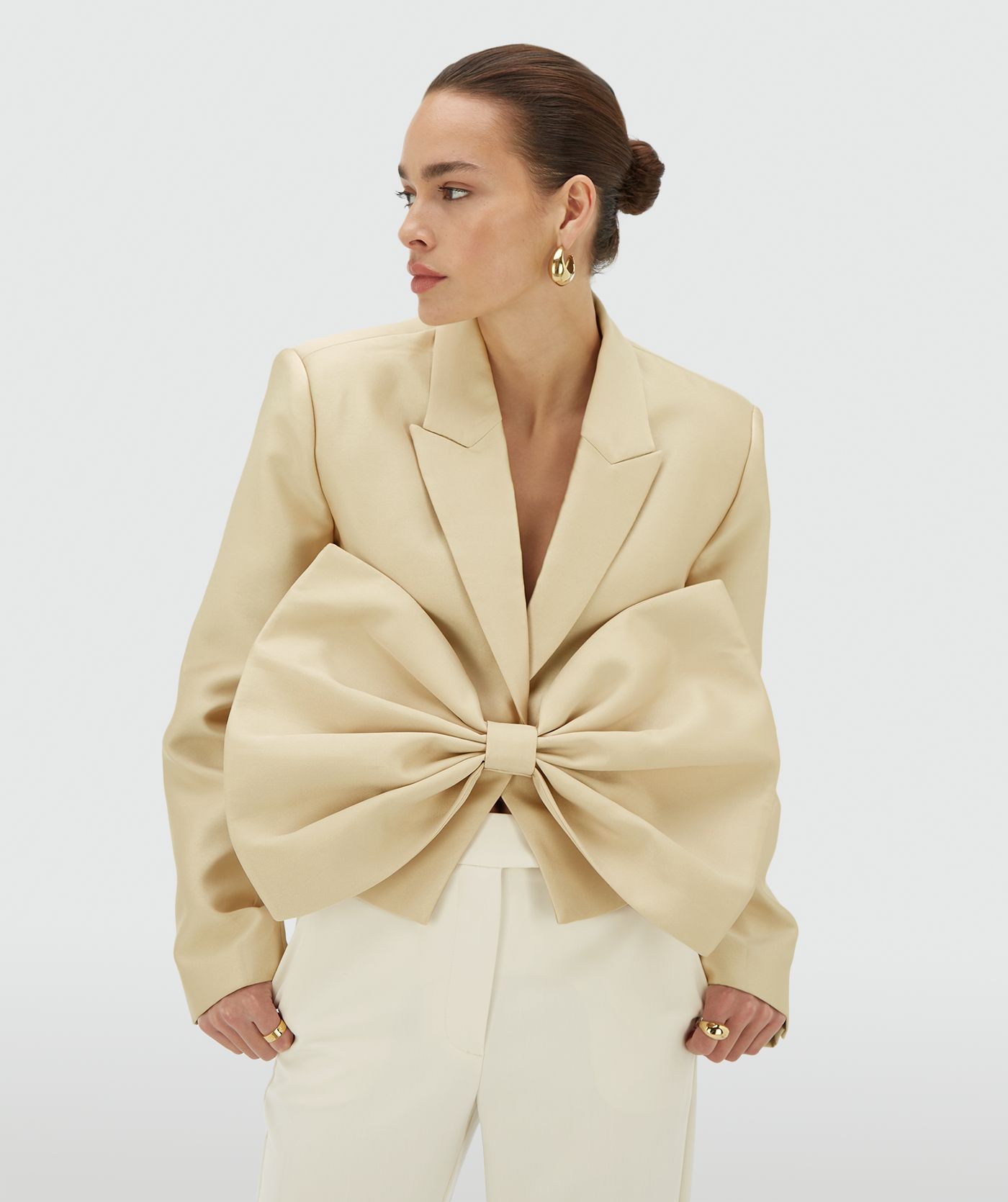 Blazer court en maille SILKE - champagne