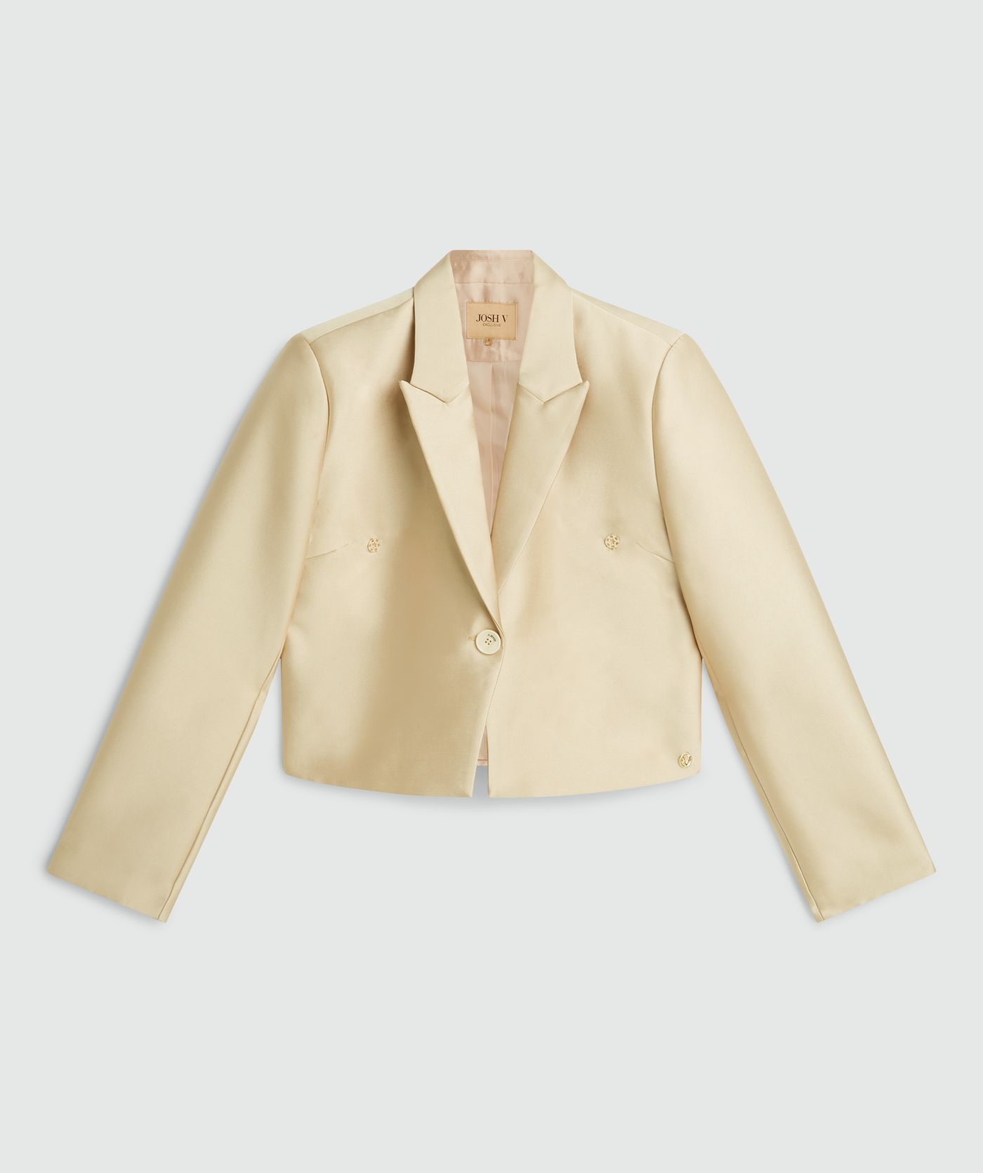 Blazer court en maille SILKE - champagne
